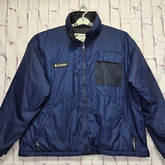 Vintage Columbia Sportswear Mens XL Blue Zip Quilted Lined Windbreaker Jacket